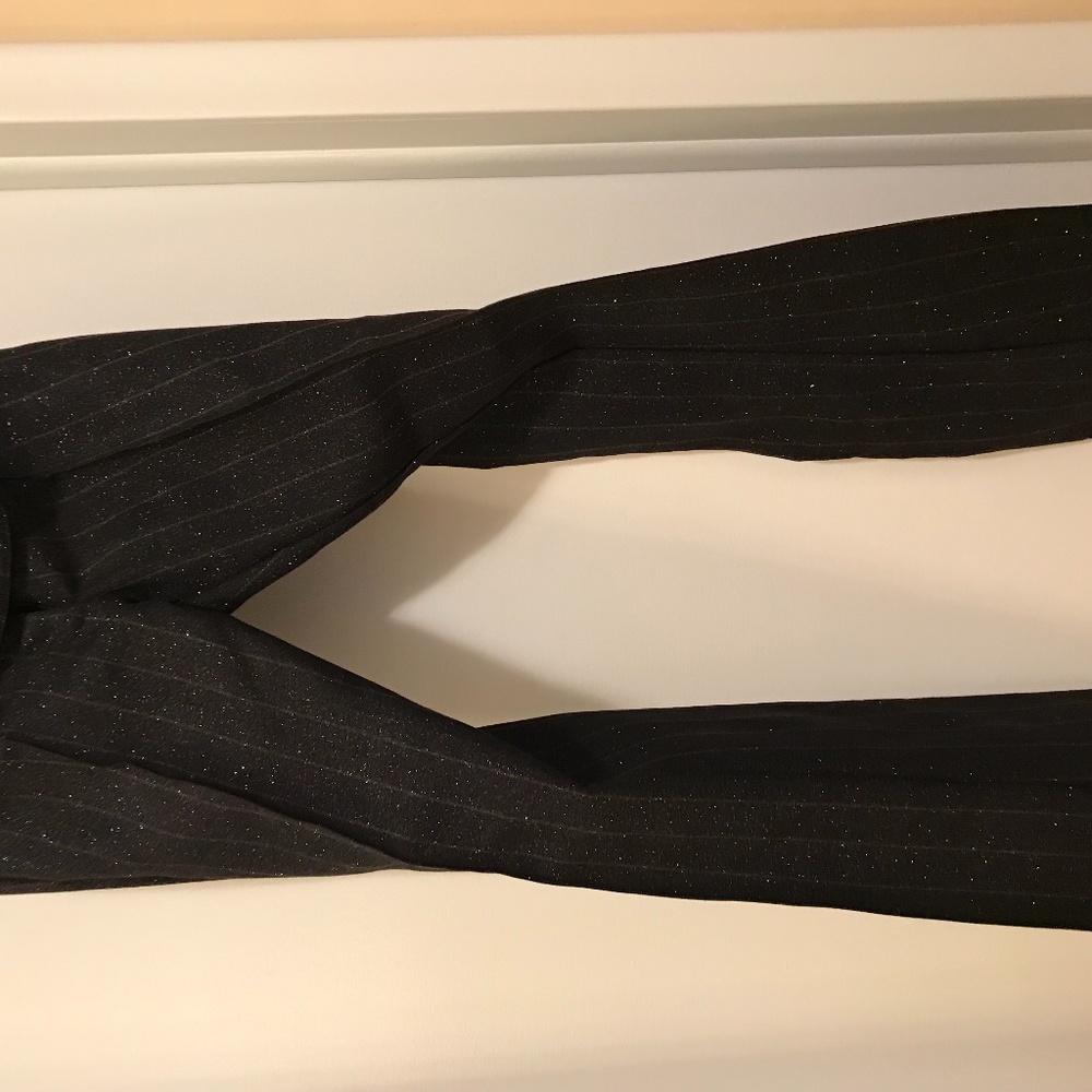 Voom by Joy Han Black Stripped Sparkle Pants